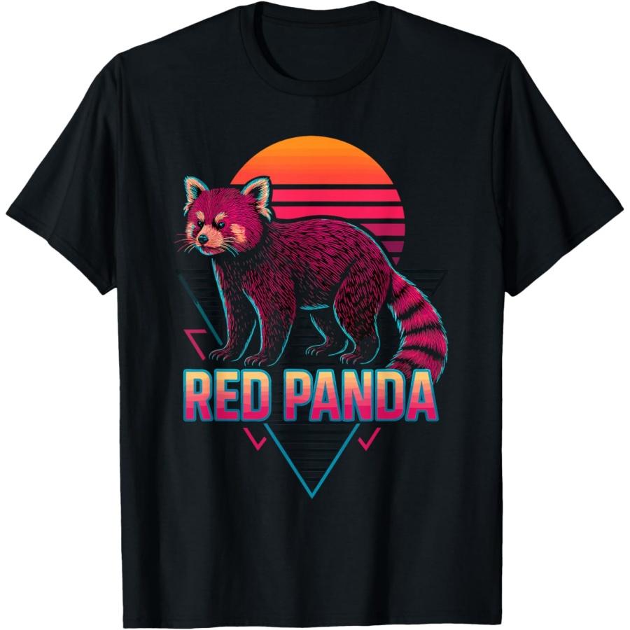 Red Panda Retro T-Shirt XXXXXL чёрный