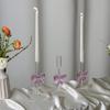 Bowknot Glass Taper Candle Holders Glass Candlestick Stand Decors Table Centerpieces for Christmas Event Parties Wedding