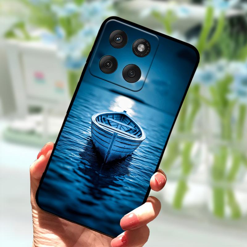Weiche Hülle für Motorola Edge 60 Fusion Silikon TPU Schwarze Handyhülle für Moto Edge60 Fusion 5G Mode Luxus Stoßfester Bumper