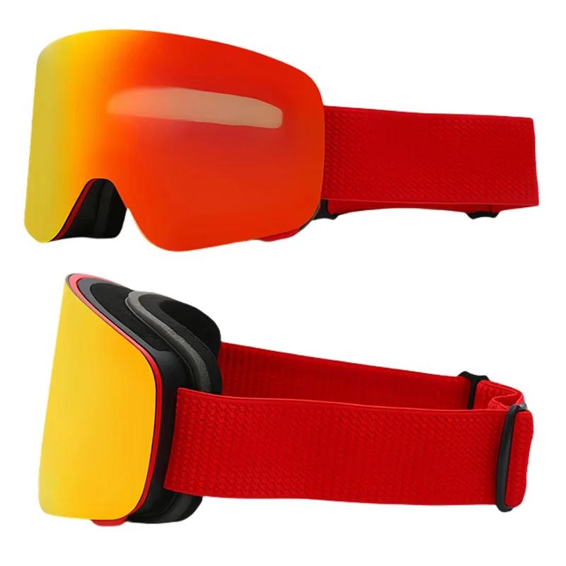 

Frameless Ski Goggles REVO Interchangeable Coated Lens UV400 Protection Parent-child Snow Glasses for Men Women Kids Age 4-14 S