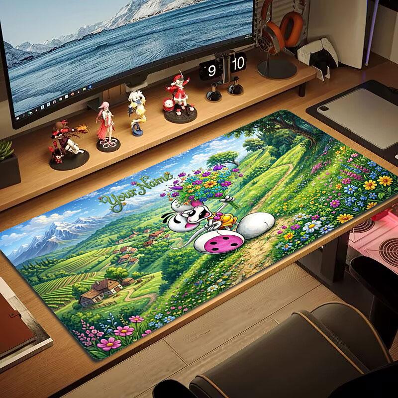 Diddl Benutzerdefinierter Name Große Größe Mauspads Große Gaming-Tischunterlage Rutschfeste Laptop-Tablet-Großes Mauspads XXL-Matte Mini-PC-Spielmatte Mit Verriegeltem Rand