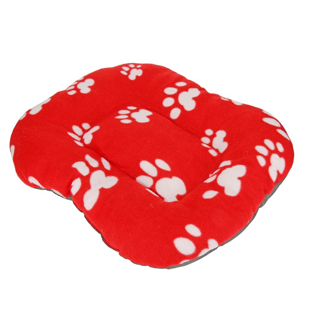 Autumn Winter Warm Coral Velvet Pet Mat Nest Paw Print Pad Dog Kennel