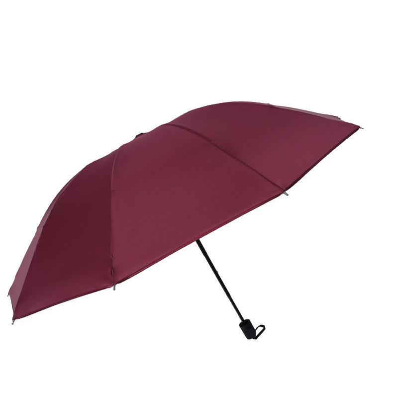Wow, parapluie personnalisé en gros, parapluie agrandi, parasol solaire pliable en vinyle, parapluie publicitaire pliable à trois volets logo.