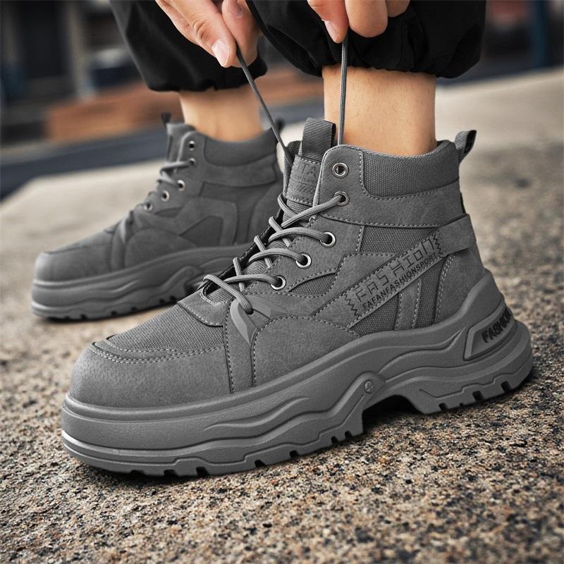Nová móda Podzim a zima Pánské vysoké boty Martin Studenti Muži Chlapci Trendy Pracovní obuv Měkká podešev Ochrana práce Martin Tenisky