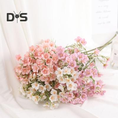 Dirbtinės gėlės Sodrus pavasario dekoras Ryškios spalvos Gypsophila šilko gėlių puokštė