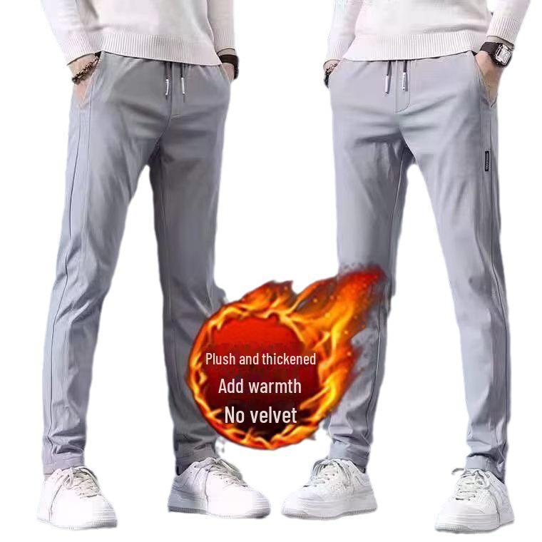 Men's Plus-Size Velvet & Thick Sweatpants - Autumn/Winter Casual Large-Size Trousers