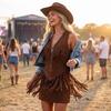 Ärmelloses V-Ausschnitt Reißverschluss Kleid für Damen Western Style Look Minikleid Sommerkleider für Damen UK Damen Sommerkleider UK