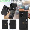 For Samsung Galaxy S25 Ultra Kickstand Case Detachable Card Bag Magnetic Case PU Leather Coated TPU Phone Cover
