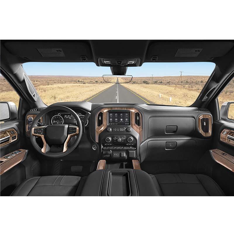 ABS Decoration Cover Steering Wheel Central Control Protection Sticker For Chevy Silverado 2019-2021 4-Door Premium Version Interior Accessories