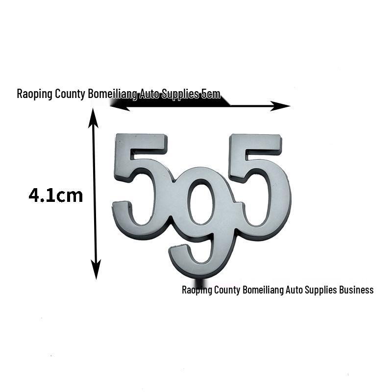 Fiat Abarth 595/695 Car Logos: Metal Trunk Lid & Side Decals for Modification