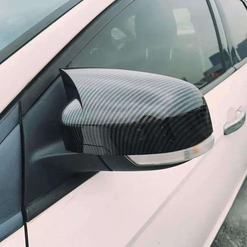 For Ford Focus MK3 2012 2013 2014 2015-2018 ABS Car Rearview Side Mirror Cover Wing Cap Exterior Door Trim Adhesive Sticker
