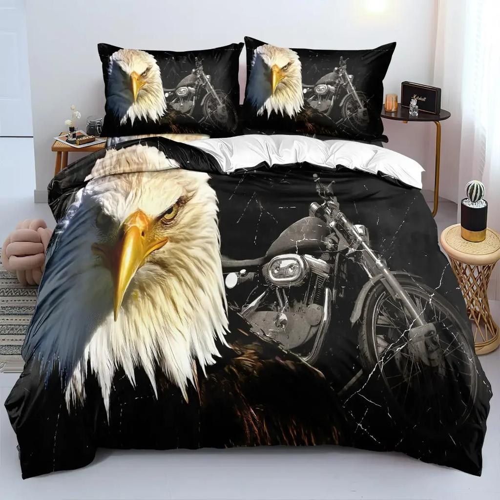Eagle Duvet Cover Set Queen Size For Adults Animals Pattern Bedding Set Stylish Decorative Bird Comforter Cover