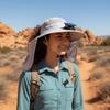 with Shawl Solar Fan Hat Waterproof Fishing Hat Gift Wide Brim Hat  Fishing Activities