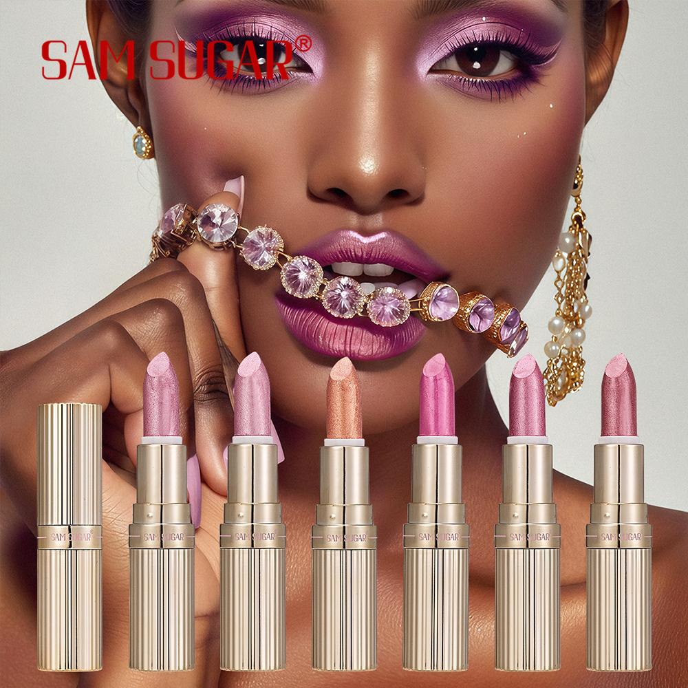 6pcs Dazzling Gold Shimmer Pearl Lipstick Set, Waterproof Moisturizing Long-Lasting Glitter Lip Gloss & Sparkle Lip Makeup 6pcs