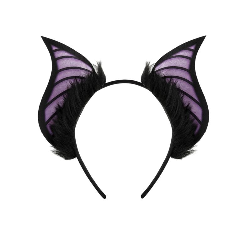 Furry Plush Bat Ear Headband For Adult Kids Cosplay Party Gathering Costume Accessories Hairhoop for Various Occasion