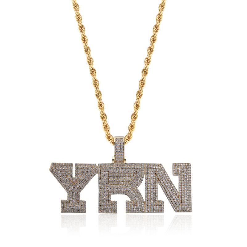 

Новое европейское и американское письмо YRN Мужской модный кулон Популярное цирконовое ожерелье Ювелирные изделия