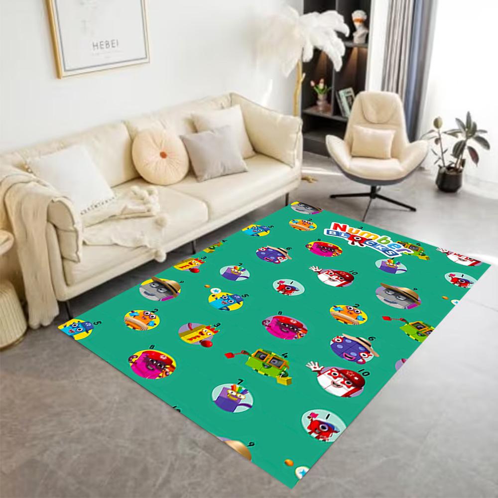 Tappeto Avventura Blocchi Numerici Adatto per Camere dei Bambini Arredare stanza Soggiorni Studio Tappeto Antiscivolo Ufficio Decorazione Casa