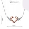 Chain Pr 925 With -Plated Heart Wings Heart Pendant