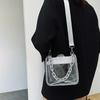 1pc Women' Sparkling Crossbody Bag Handbag Suitable for Music Festivals, Parties, Everyday Use Buckle Closure Messenger Bag