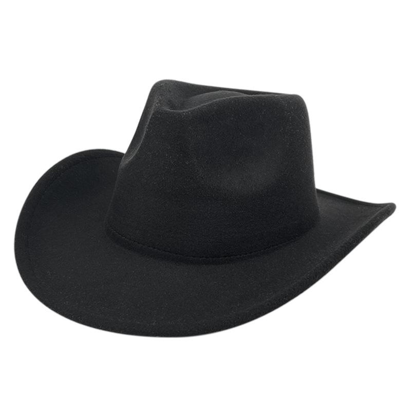 Populární klobouk Fedora z vlněné plsti - Přizpůsobitelný retro britský jazzový styl s jednobarevnou barvou a širokou srolovanou krempou
