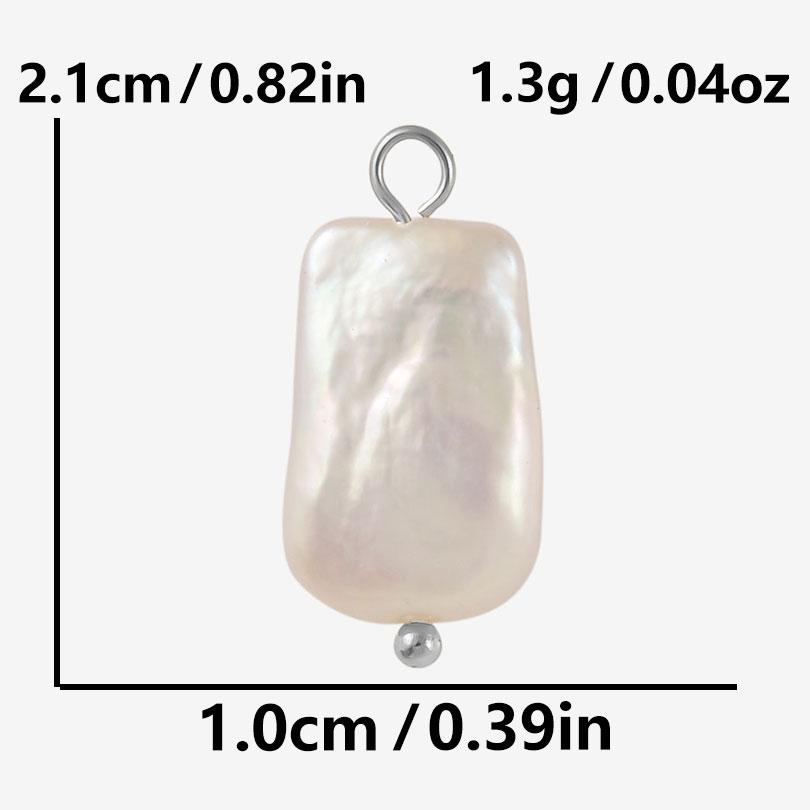 Silver Color Ring 2pcs White Real Natural Shell Pearl Charms For Jewelry Making Supplies Beach Summer Pendant DIY Earrings Bulk
