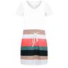 Women's Fashion Stripes Prints V-Neck Short Sleeves Lacing Pockets Leisure Dress
