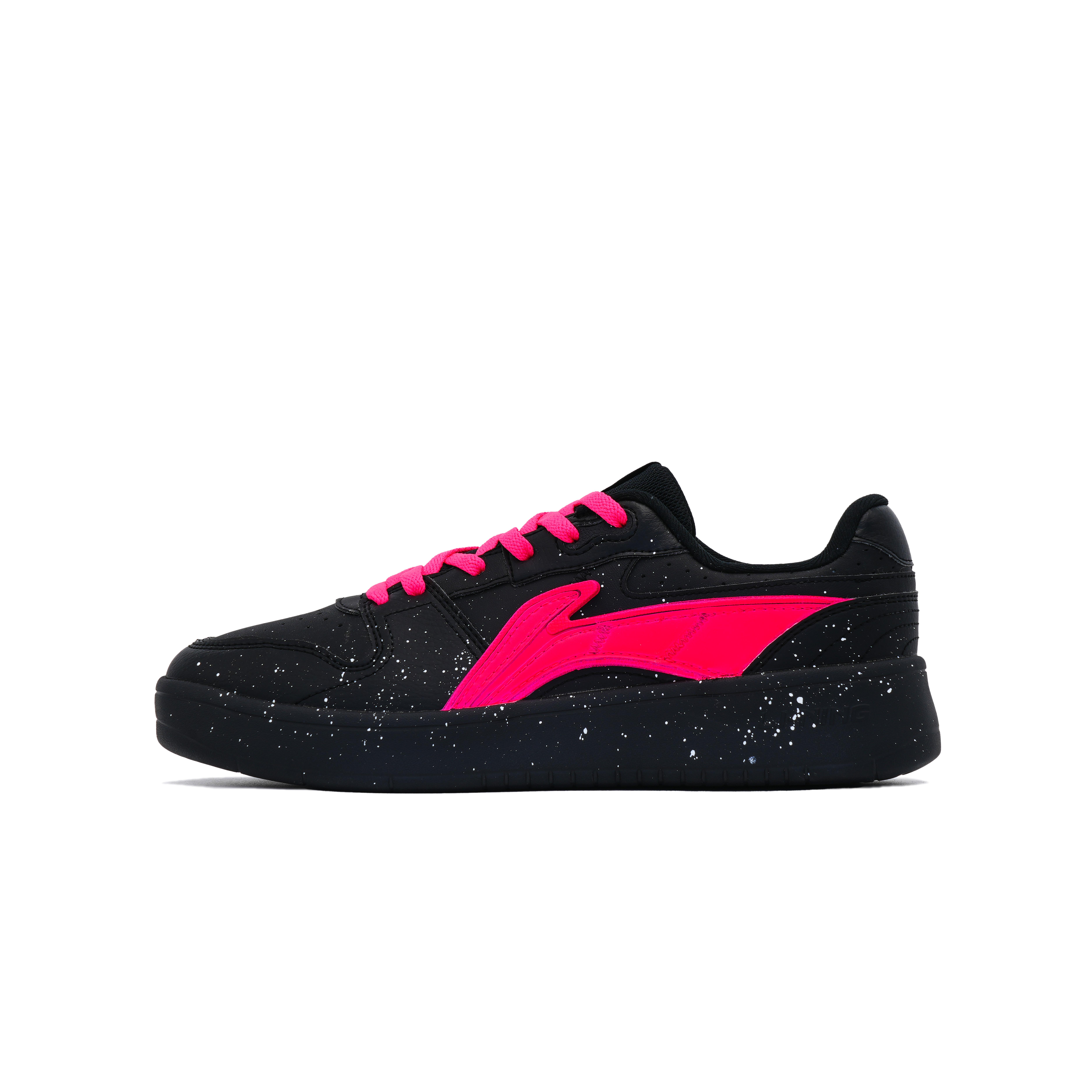 Li Ning Sycee V2 Легкие Увеличивающие Рост Низкие Кеды для Скейтборда Мужские Черно-Розовые AGCU515-5(Команда282-) 39.5