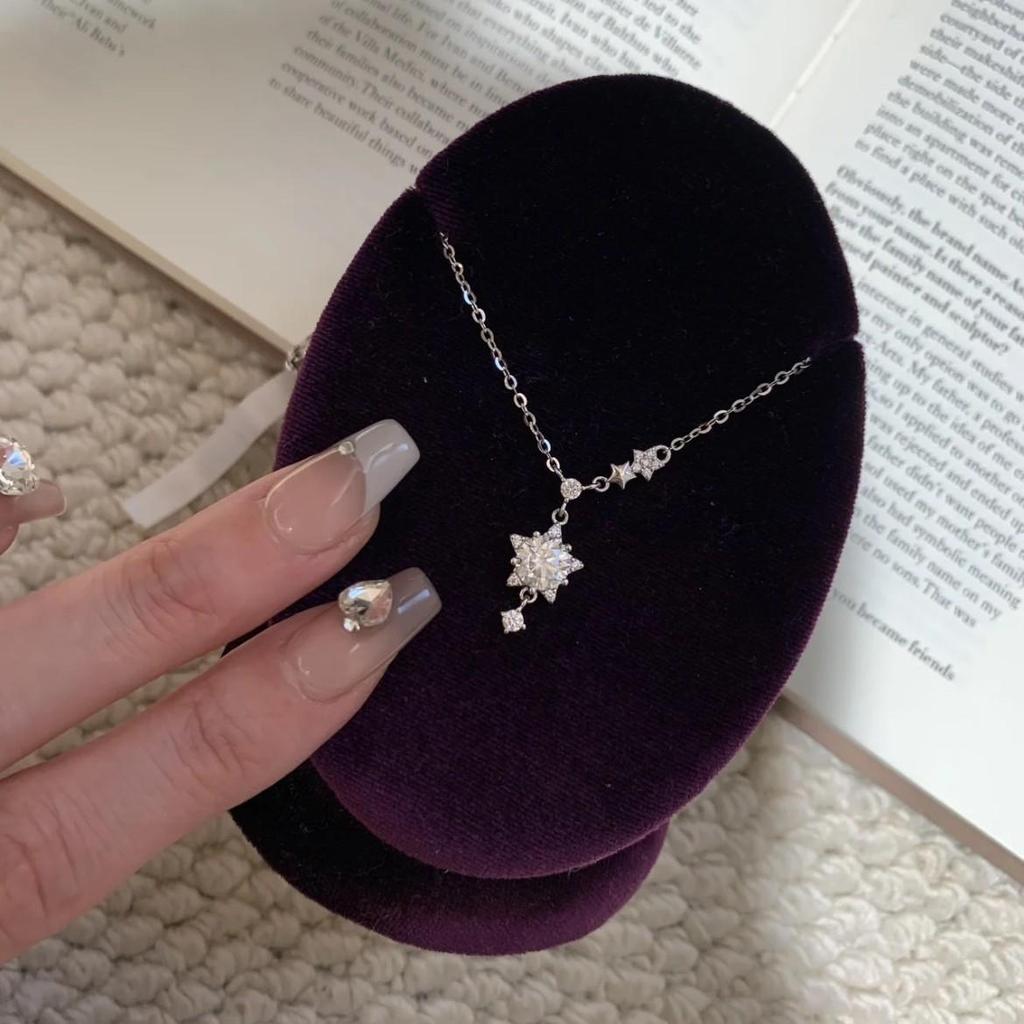 Nickel Silver Plated Gold Sparkling Star Necklace: Fashionable Luxury Meteor Shower Clavicle Chain for Women