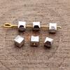 Square Round Mini Spacer Beads Metal Loose Beads For Thin Chain Bracelet Necklace DIY Jewelry Making Supplies For