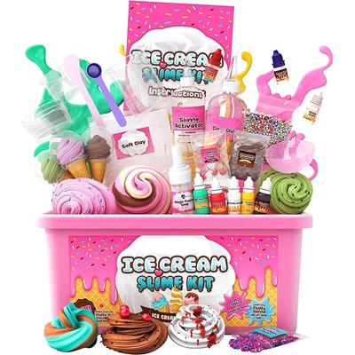 Eiscreme Schleim Set Falscher Wasser Schleim Süße Leckereien DIY Schaumkleber Mädchen Blasen Set Kristallschlamm Sicherheit DIY Quetschspielzeug Mit Box