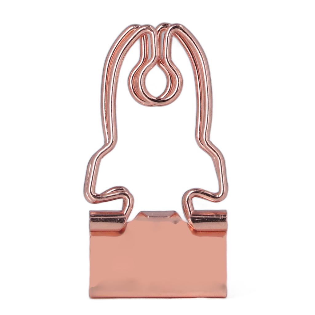 30 Pcs Binder Clips Cute Rose Gold Horn Pattern Handle Metal Small Binder Clips Office File Clips With Storage Box