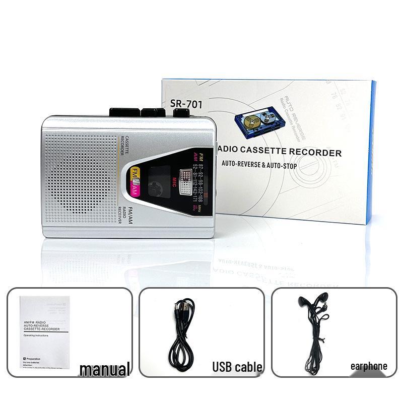 Portable Walkman Cassette Player with Built-in Speaker & Multi-band Radio for English Listening & Playback. Perfect for Students.