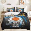 Cool Flame Basketball Player Pattern Bedding Set 2/3Pcs, 3D Digital Print Sports Duvet Cover Kit for Kids Young Men Bedroom Deco