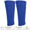 1 Pair Soccer Shin Guard Socks Double Layer Shin Pad Sleeves for Football Training Blue