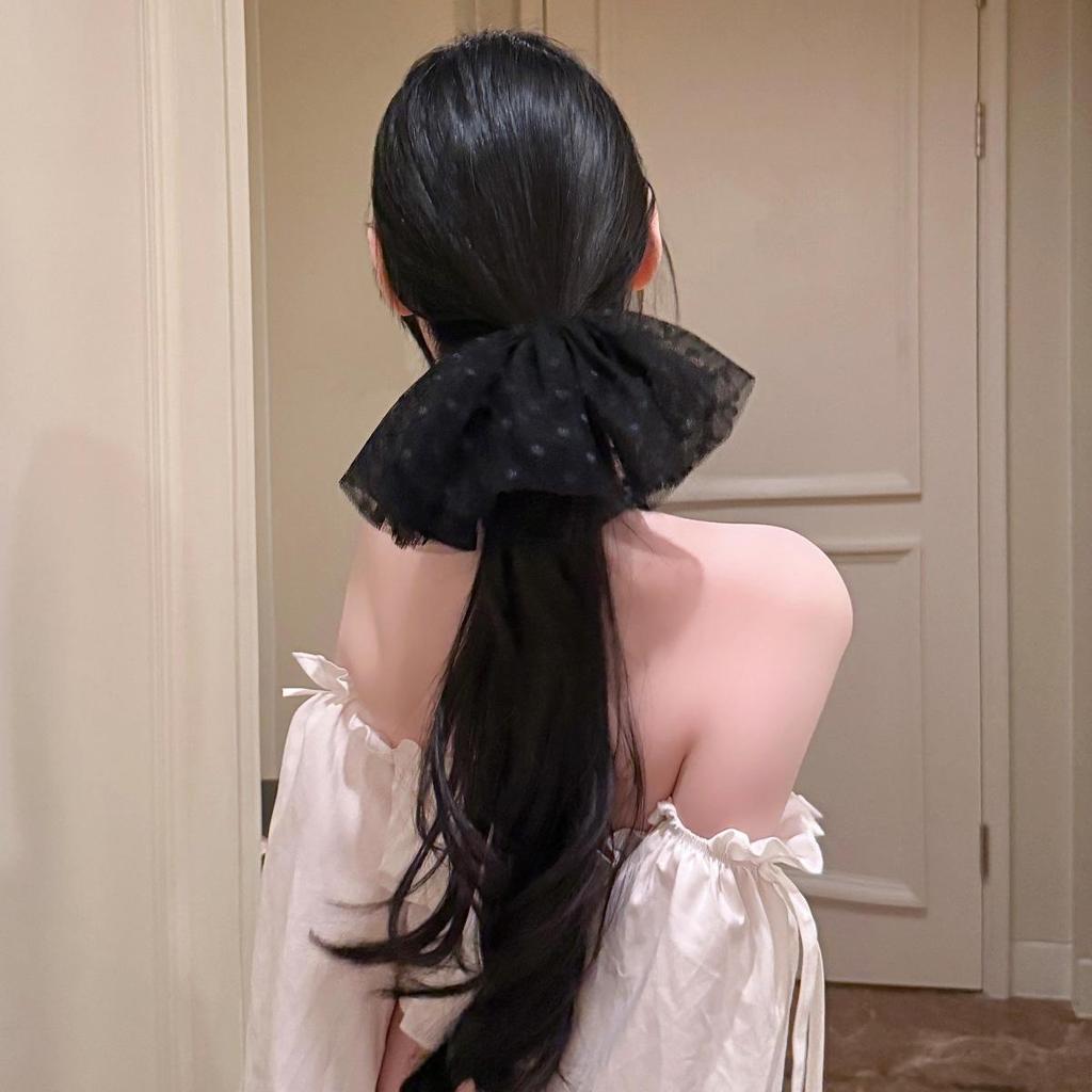 Elegant Double Layer French Pleated Scrunchie Hair Tie - Wedding & Bride Accessory