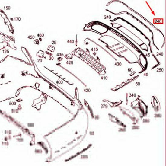 Rear Bumper Bright Trim Strip for Mercedes-Benz E-Class E260 E300