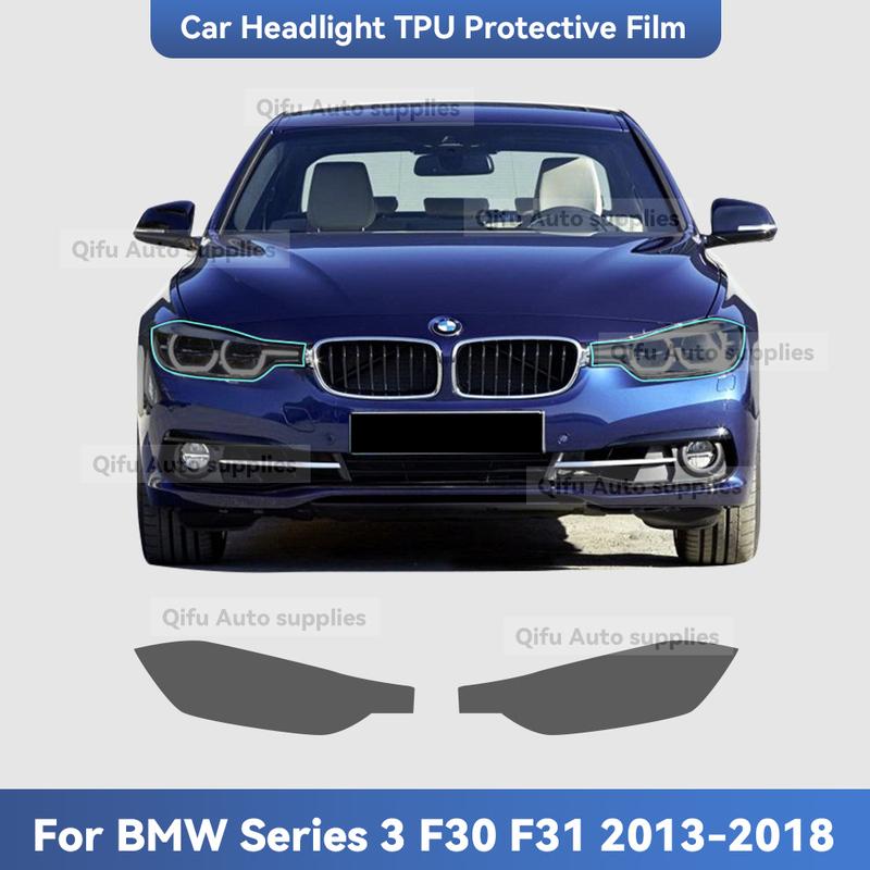 For BMW Serie 3 F30 F31 2013-2018 TPU Headlight Anti-Scratch Smoke Black Transparent Modification Color Changing Protective Film