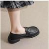 Spring 2025 Women's Black Leather Slip-On Loafers - British Style Flat Bottom JK Uniform Shoes