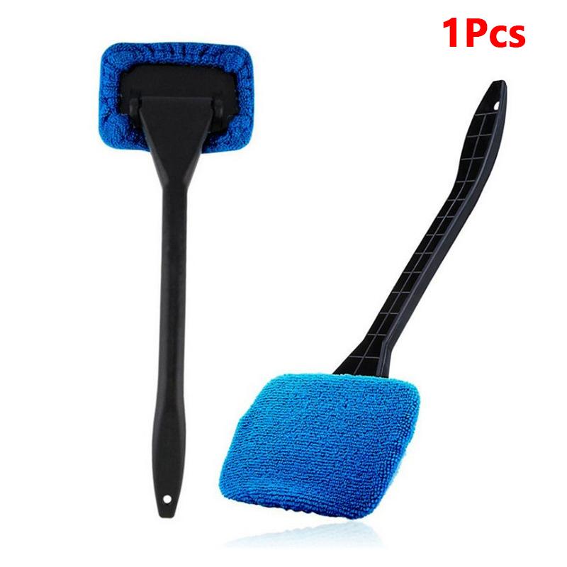 

Car Window Cleaner Brush Auto Interior Glass Wash Wiper Multi Functional Household Glass Cleaning Brush Reusable Cloth Pad темно-синий