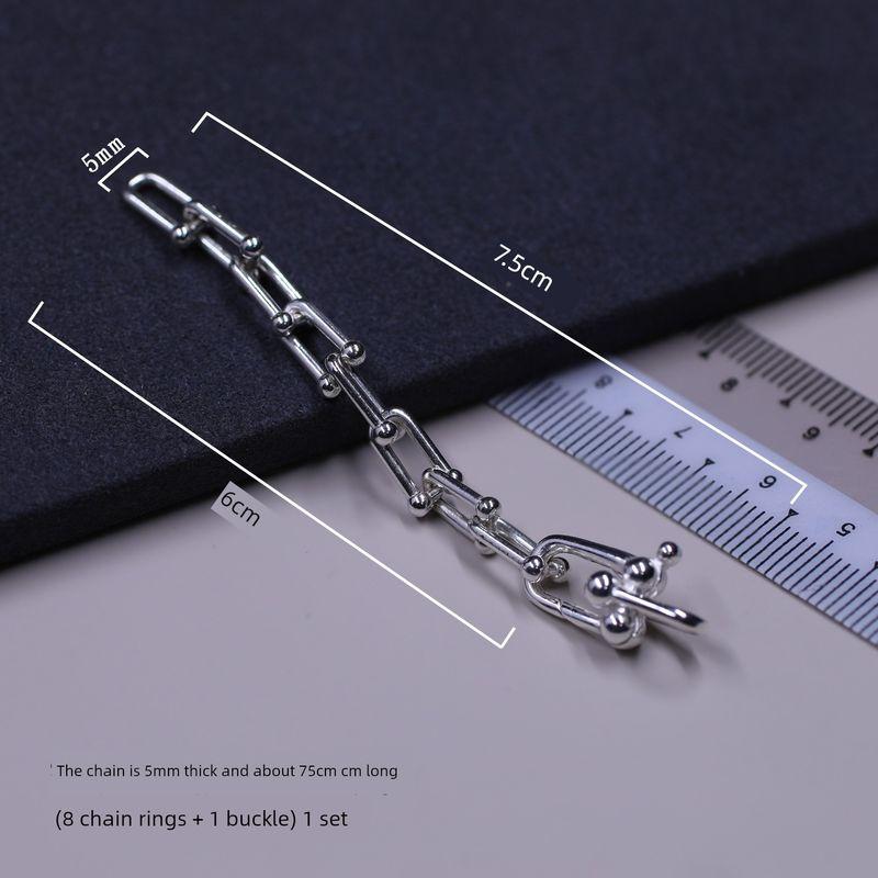 Sterling Silver European and American Trends Boutique Couple U-Shaped Bracelet