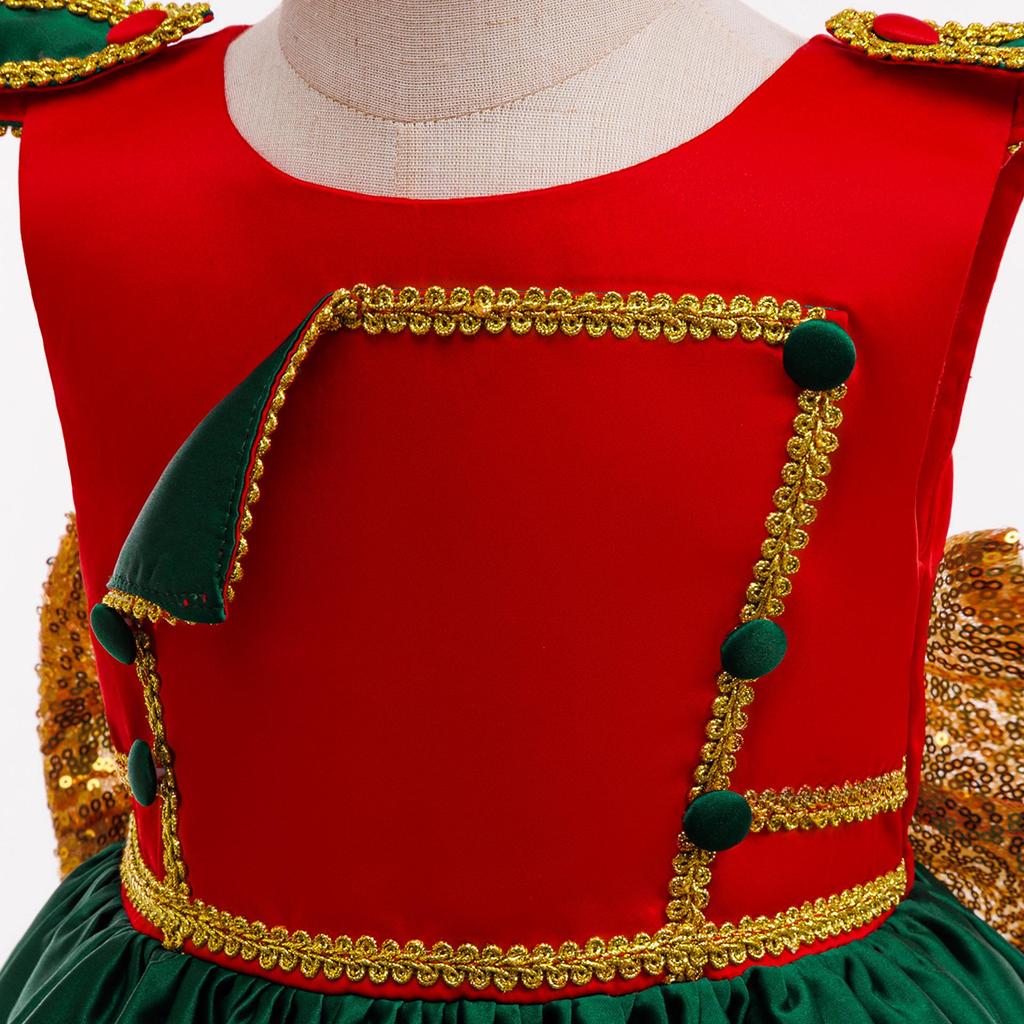 Pailletten Prinzessinnenkleid für Mädchen - Weihnachtsfeier & Feiertags-Aufführungsoutfit