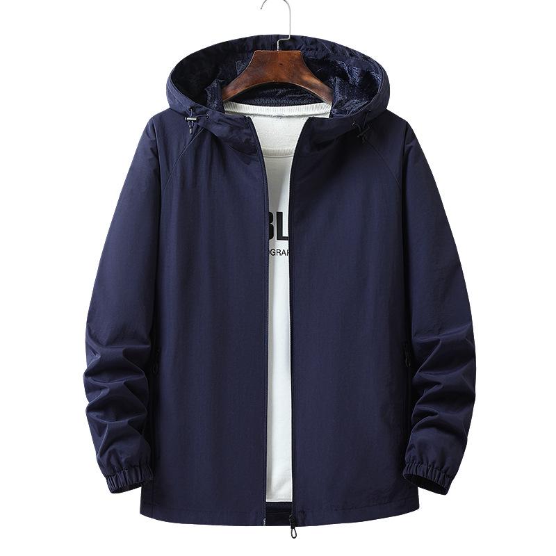 Men's Lightweight Hooded Workwear Jacket - Versatile, Waterproof, Multi-color, Plus Size