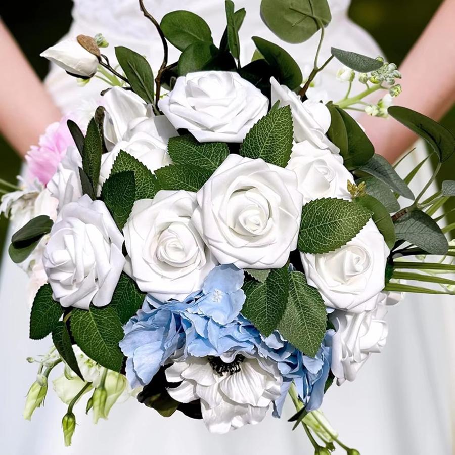 PE Foam Rose Artificial Flower Festival Wedding Bridal Bouquet Festival Decor Accessory Wreath Room Home Outdoor Garden Party