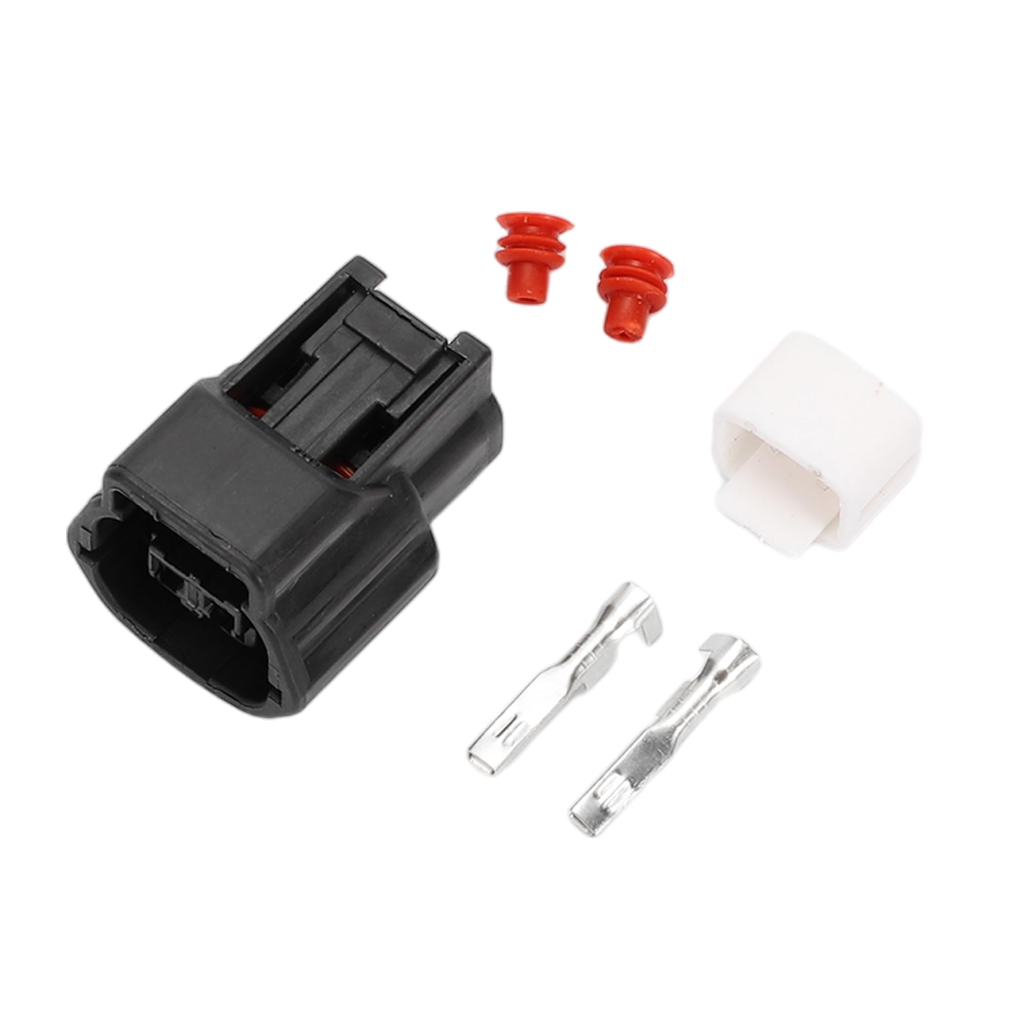 

INFINAUTO Engine Water Temperature Sensor Connector Series Female Wire Terminal Plastic Copper Compatible with 1 2-Pin Plug, 2.2mm Connector, Black, чёрный
