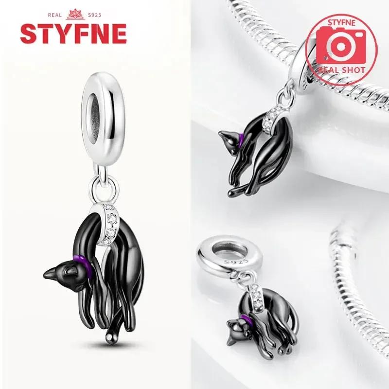 Copper Black Cat Collection Charm Bead Charms for Authentic Bracelets for Women Fine Jewelery Making Gifts High Quality