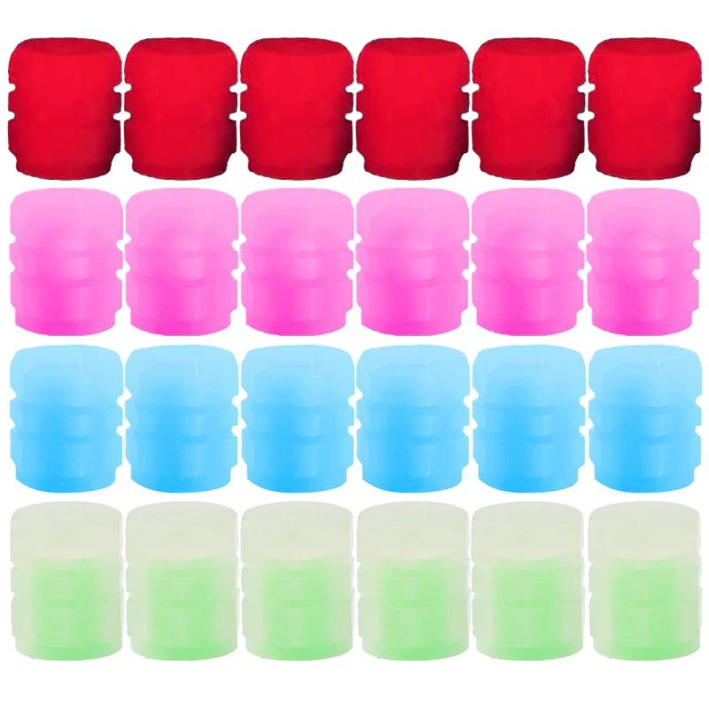 20Pcs Colorful Mini Luminous Car Tire Valve Caps Glowing Valve Cover Car Tire Wheel Hub Styling Decoration Auto Tyre Accessories