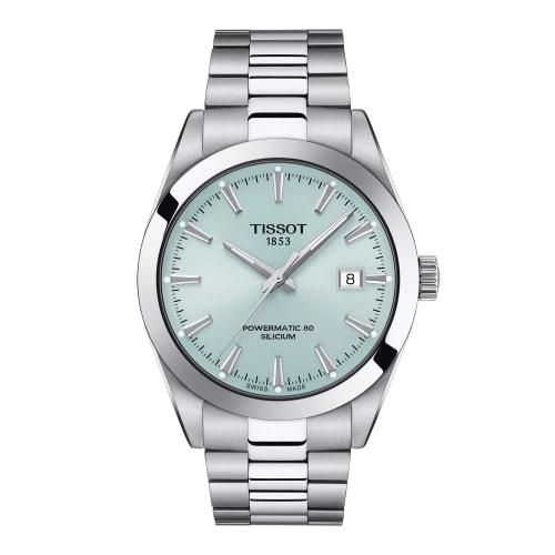 Tissot Gentleman Automatic Powermatic 80 Silicium Watch T1274071135100 Men's Ice Blue Dial
