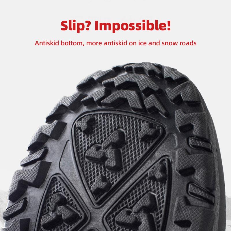 Men's Winter Fleece-Lined Thickened Insulated Snow Boots Slip-Resistant Waterproof Oversized Short Boots