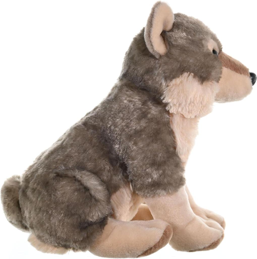 Wild Republic Wolf Plush Realistic Soft W18 x D38 x H26cm Toy, Material, Cuddlekins, (10963)