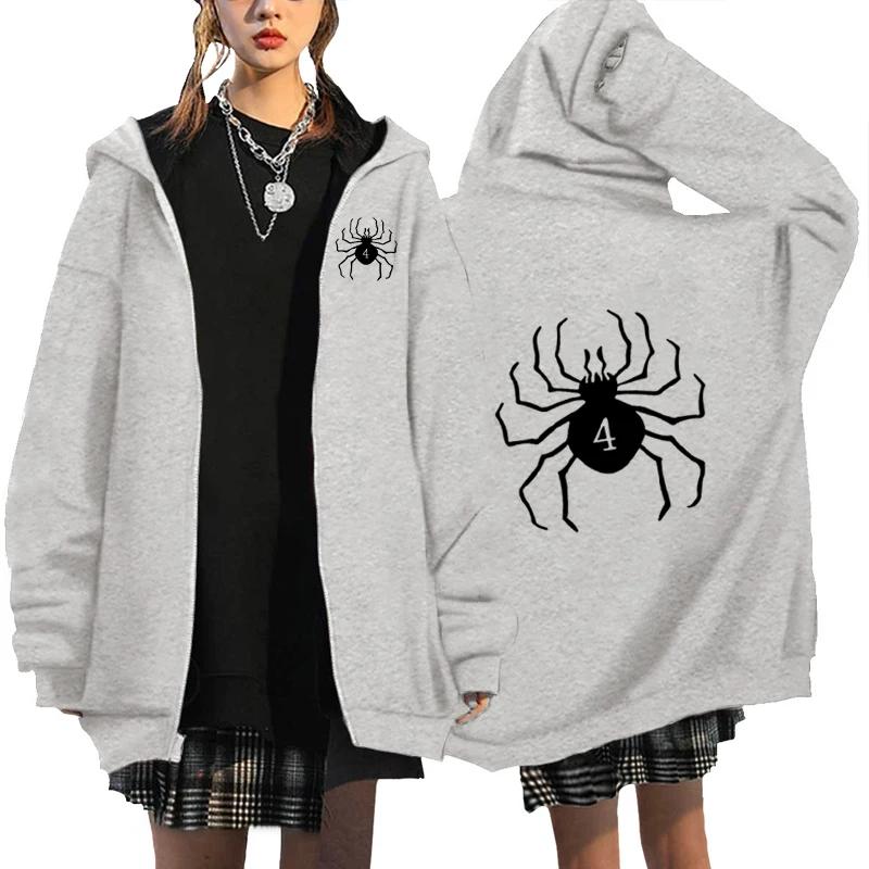 Hunter X Hunter Spider Print Anime Zipper Hoodie Men Women Gothic Y2K Zip Up Jacket Hoodies Casual Sweatshirt Coat